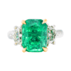 4.94 carat Cushion cut Emerald with Cadillac Diamonds in Platinum - Image 2