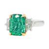 4.94 carat Cushion cut Emerald with Cadillac Diamonds in Platinum - Image 3