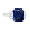7.55 carat Cushion cut Ceylon Sapphire with Cadillac Diamonds in Platinum - Image 4