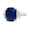 7.55 carat Cushion cut Ceylon Sapphire with Cadillac Diamonds in Platinum - Image 3