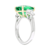 5.93 carat Cushion cut Emerald with Shield Diamonds in Platinum and Gold - Image 5