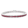 4.96 Carat Ruby & Diamond Three Row Bracelet in White Gold - Image 2