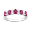 1.15 carat Oval Ruby and Diamond Alternating Ring in White Gold - Image 2
