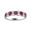 0.80 carat Ruby and 0.36 carat Diamond Alternating Ring in White Gold - Image 2