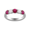 0.90 carat Ruby and Diamond Alternating Ring in Platinum - Image 2