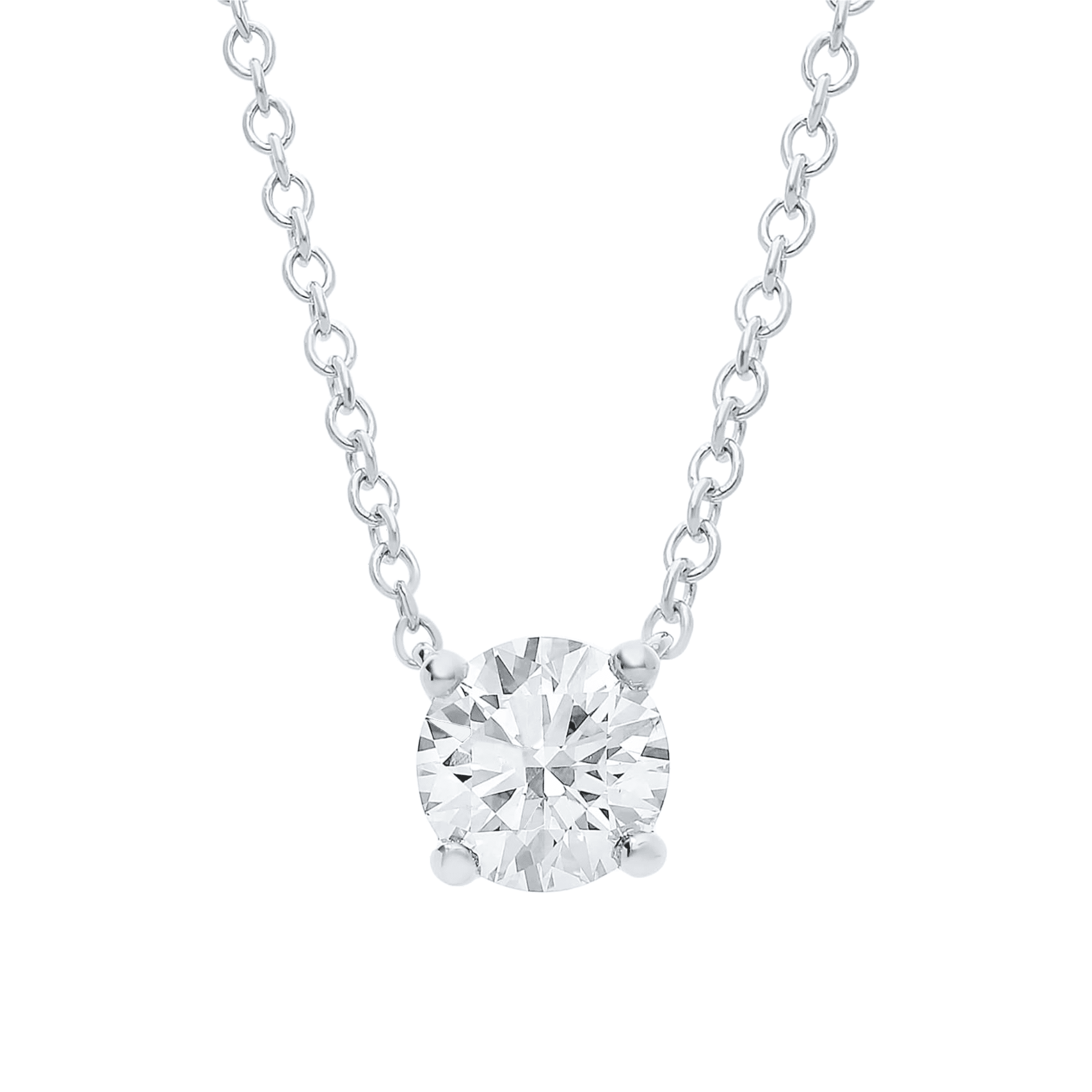 1.84 Carat Solitaire Round Brilliant cut Diamond Pendant Necklace in White Gold - Image 2