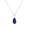 10.11 Carat Pear Shape Sri Lanka Sapphire and Diamond Teardrop Pendant in Platinum - Image 2