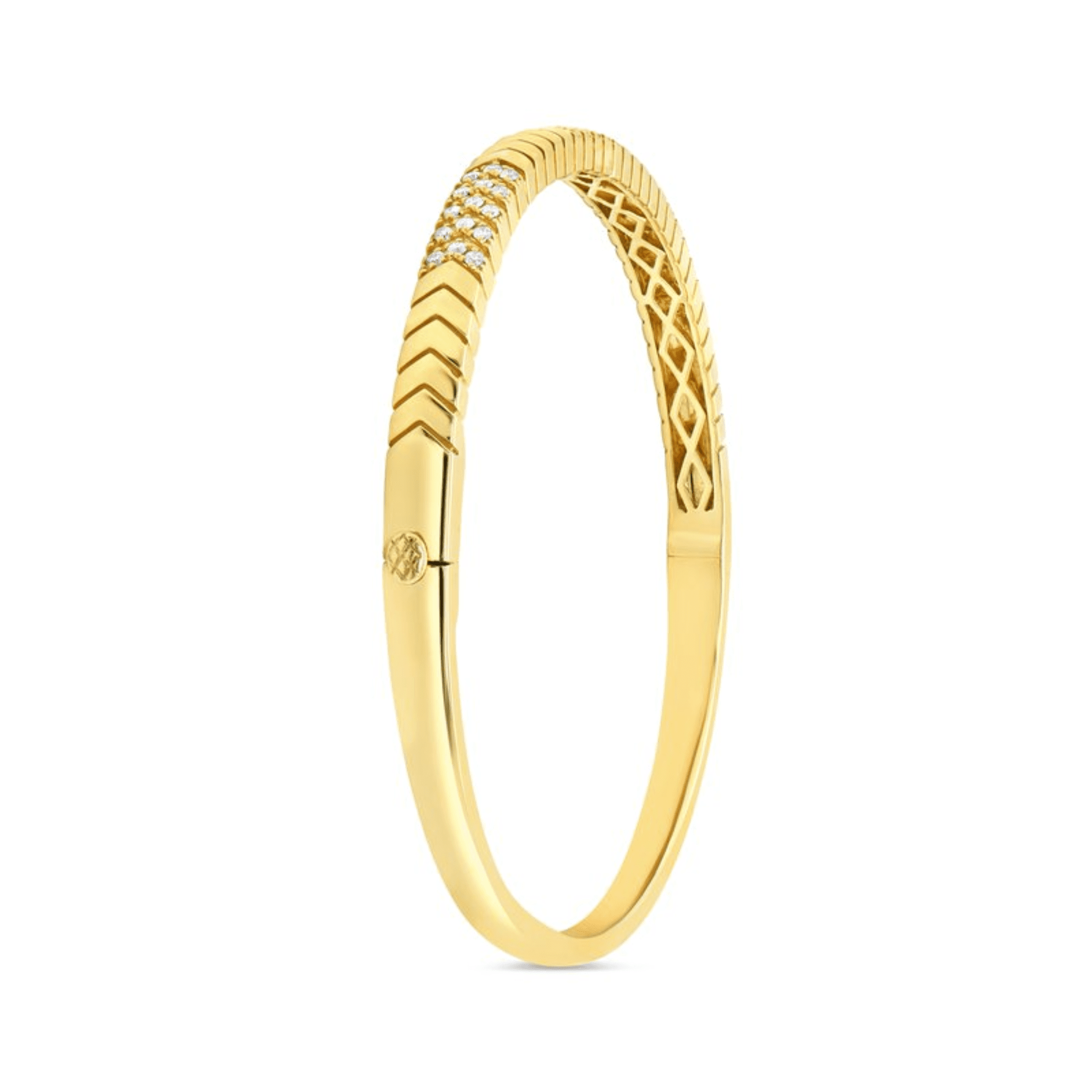 0.32 carat Brilliant cut Diamond Cuff Bracelet in Yellow Gold - Image 4