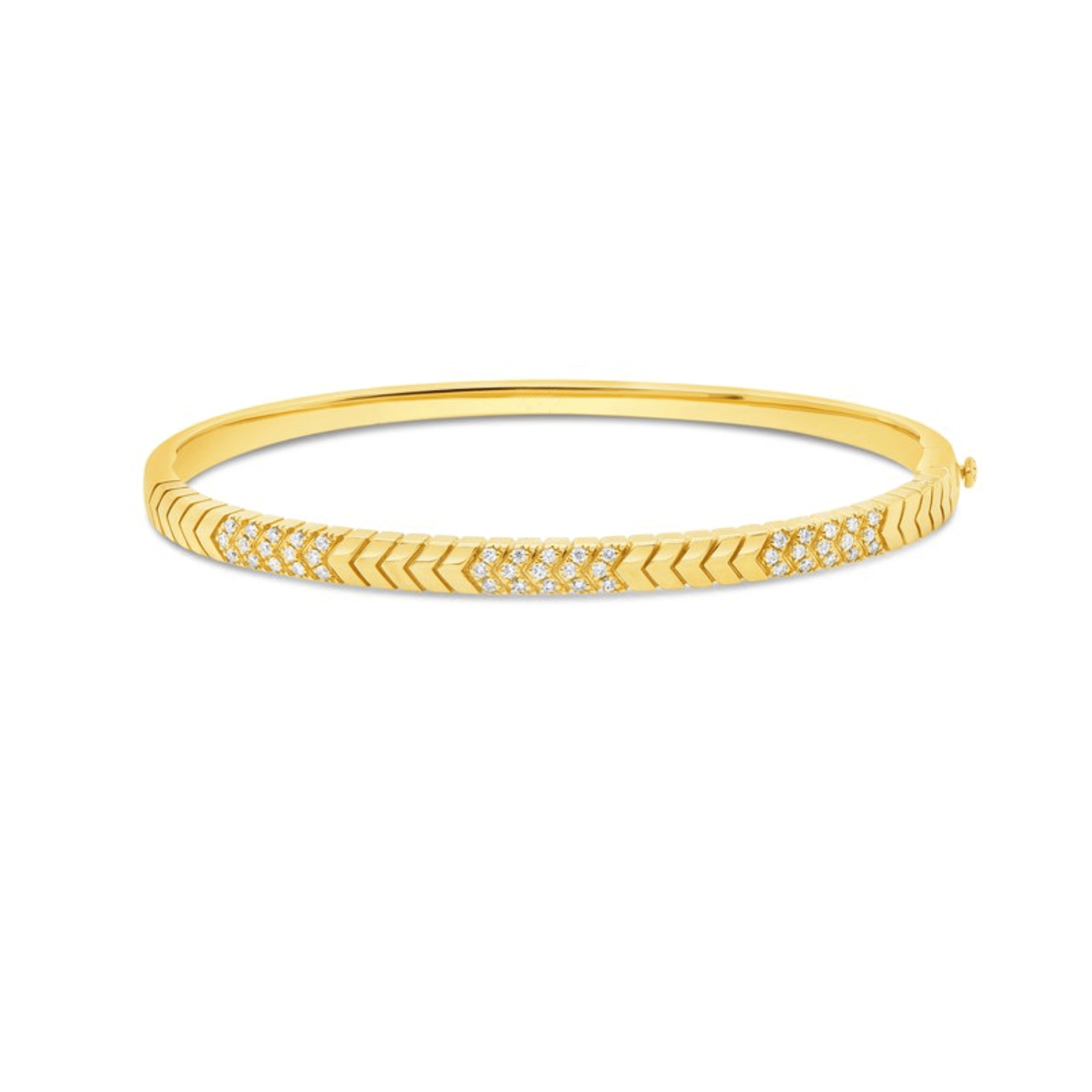 0.32 carat Brilliant cut Diamond Cuff Bracelet in Yellow Gold - Image 2