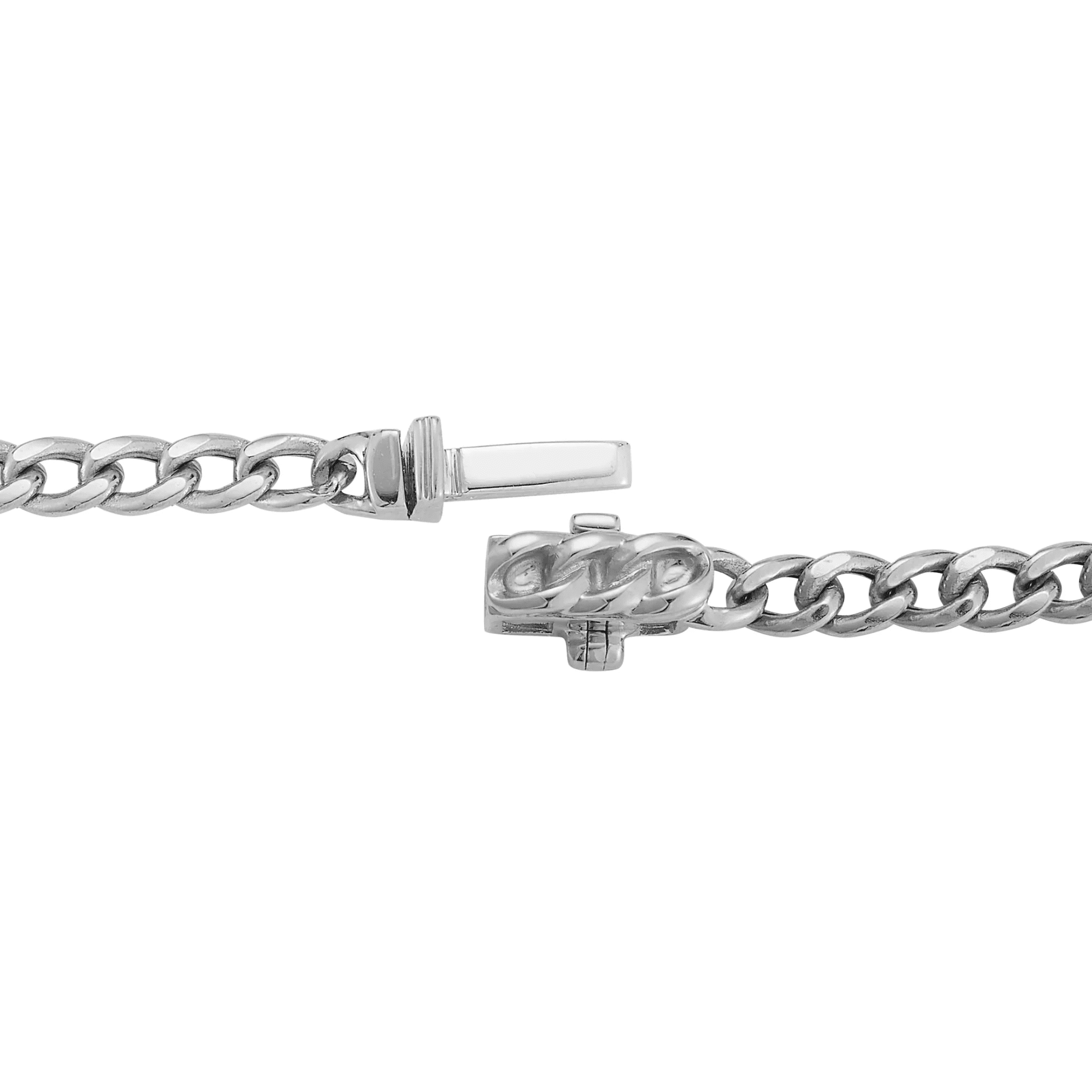 Sylvie Rose 0.52 Carats Diamond Cuban Chain Bar Bracelet in White Gold - Image 3