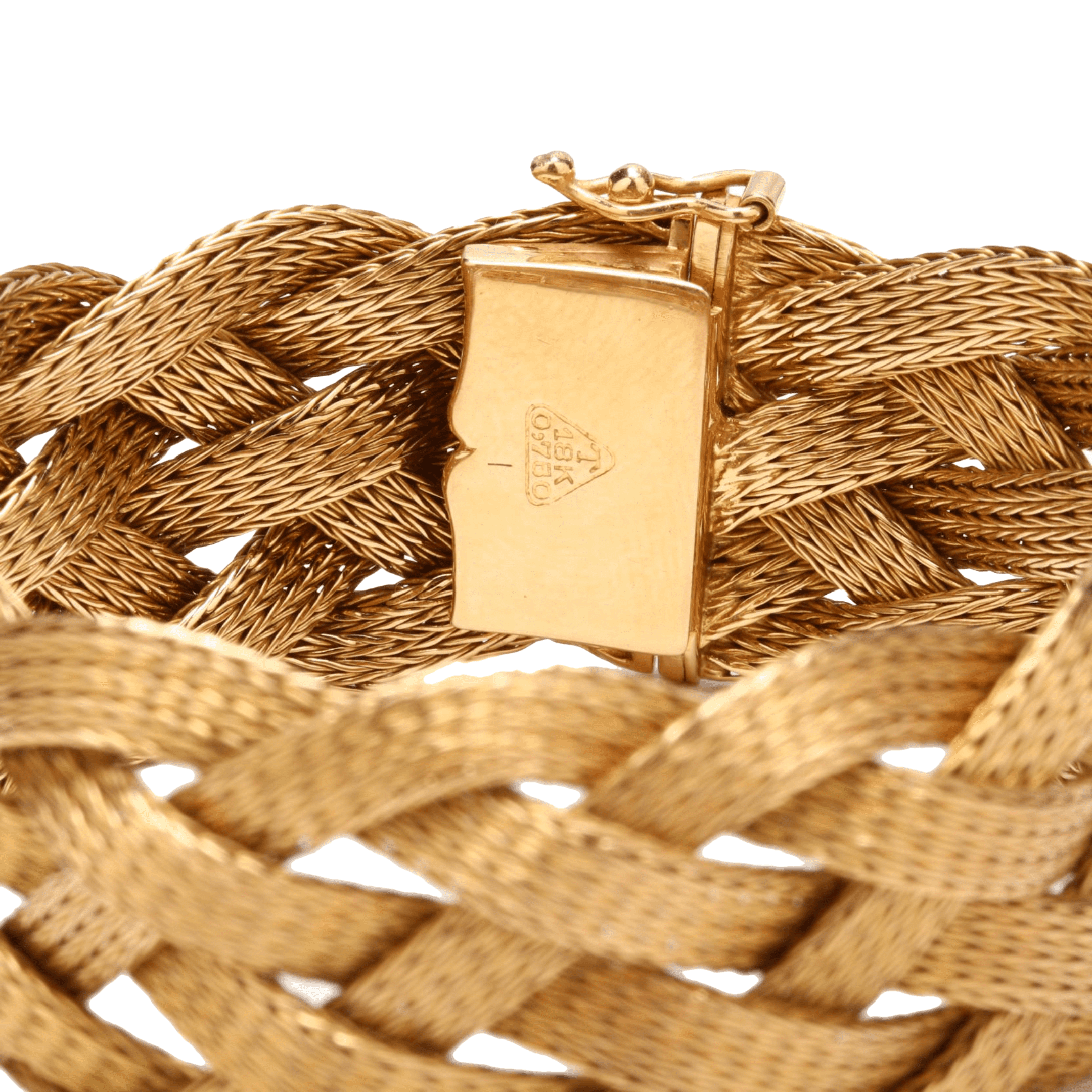 Large Braided Mesh Bracelet in Yellow Gold - Image 4