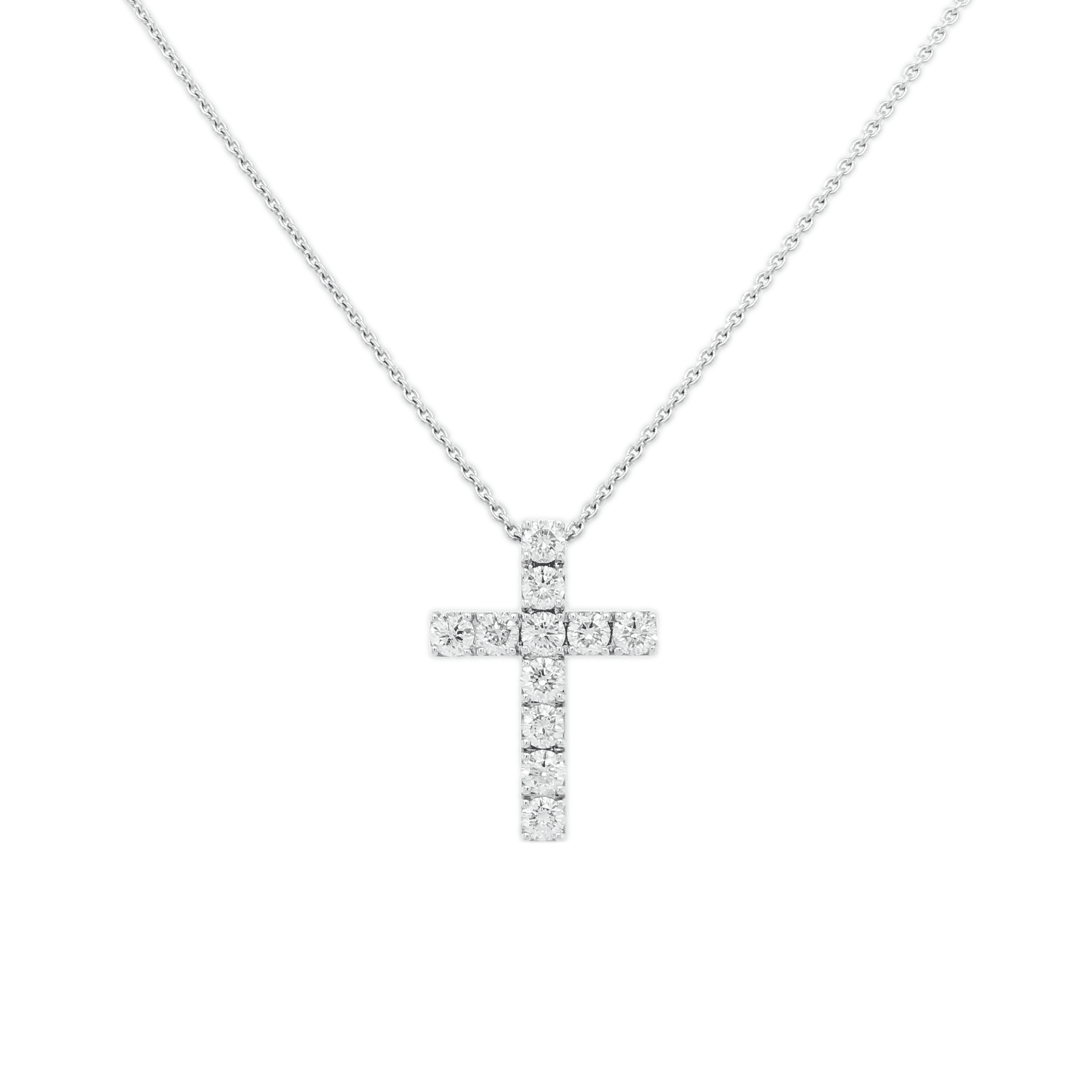 0.75 carat Diamond Cross Pendant Necklace in White Gold - Image 2