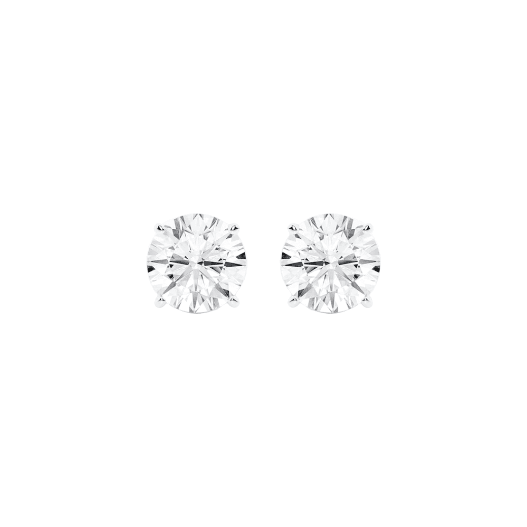 1.52 carat Round Brilliant cut Diamond Stud Earrings in White Gold - Image 2