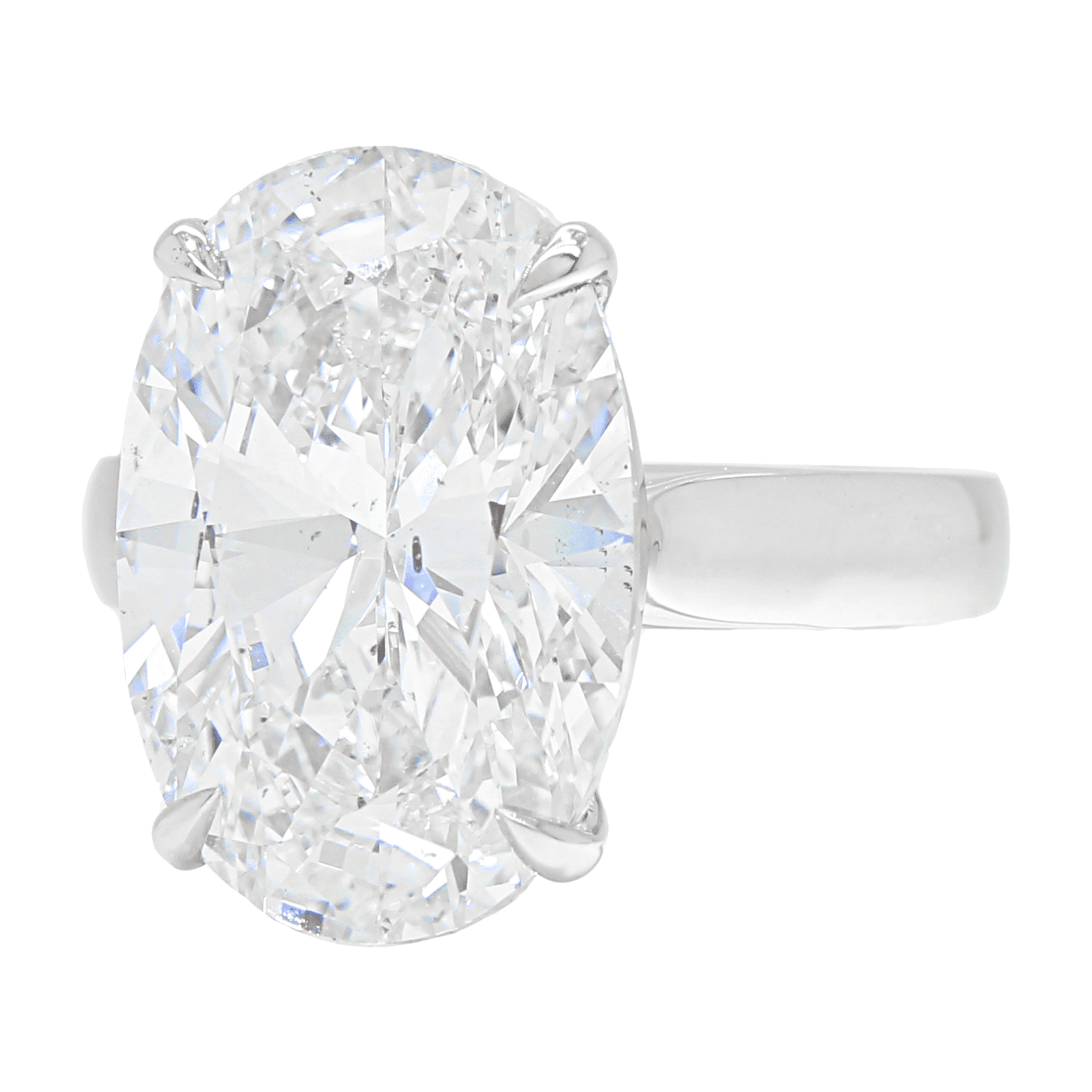 Solitaire Collection â 8.06 Carat Oval Brilliant Diamond Engagement Ring in Platinum - Image 4