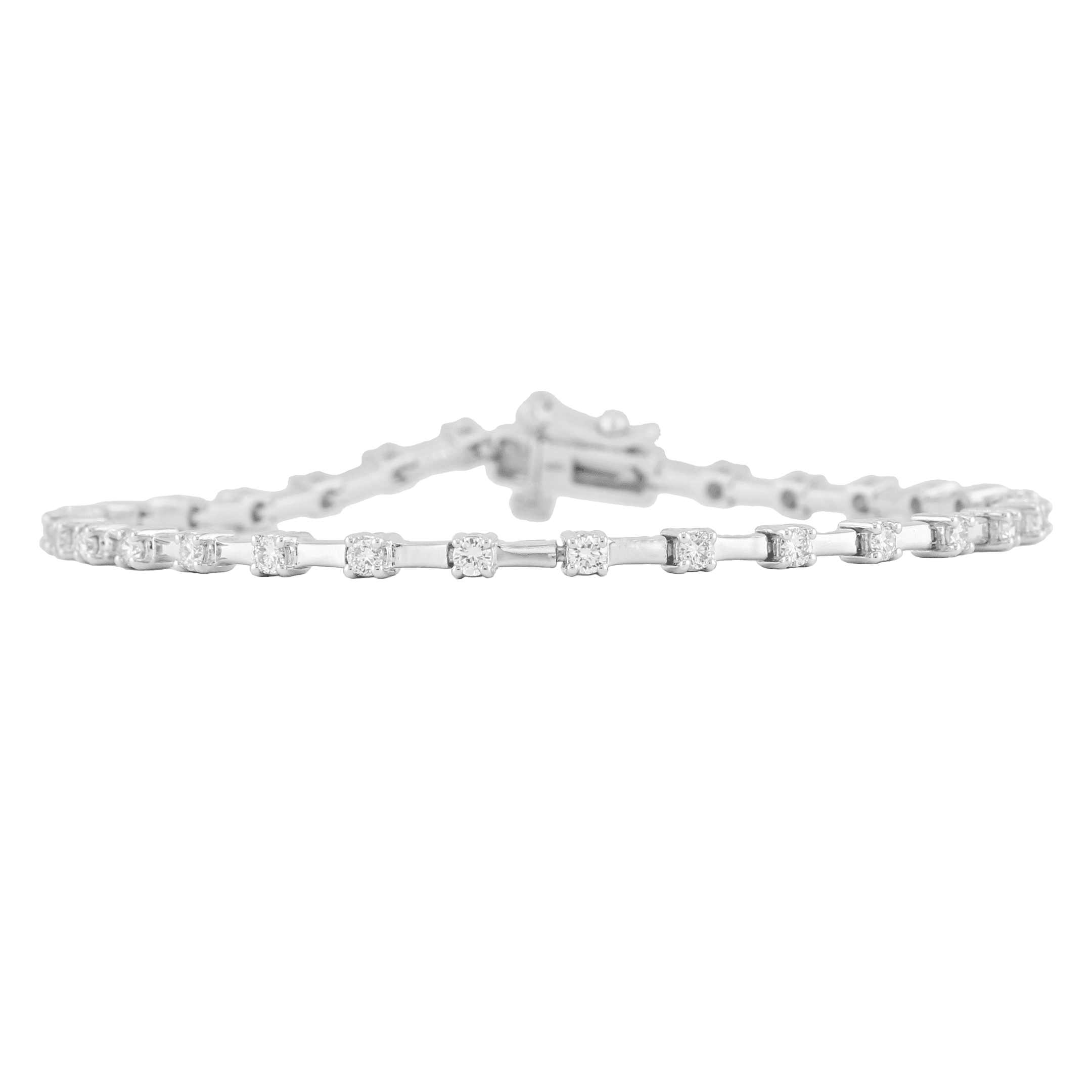 1.29 carat Diamond Interval Tennis Bracelet in White Gold - Image 2