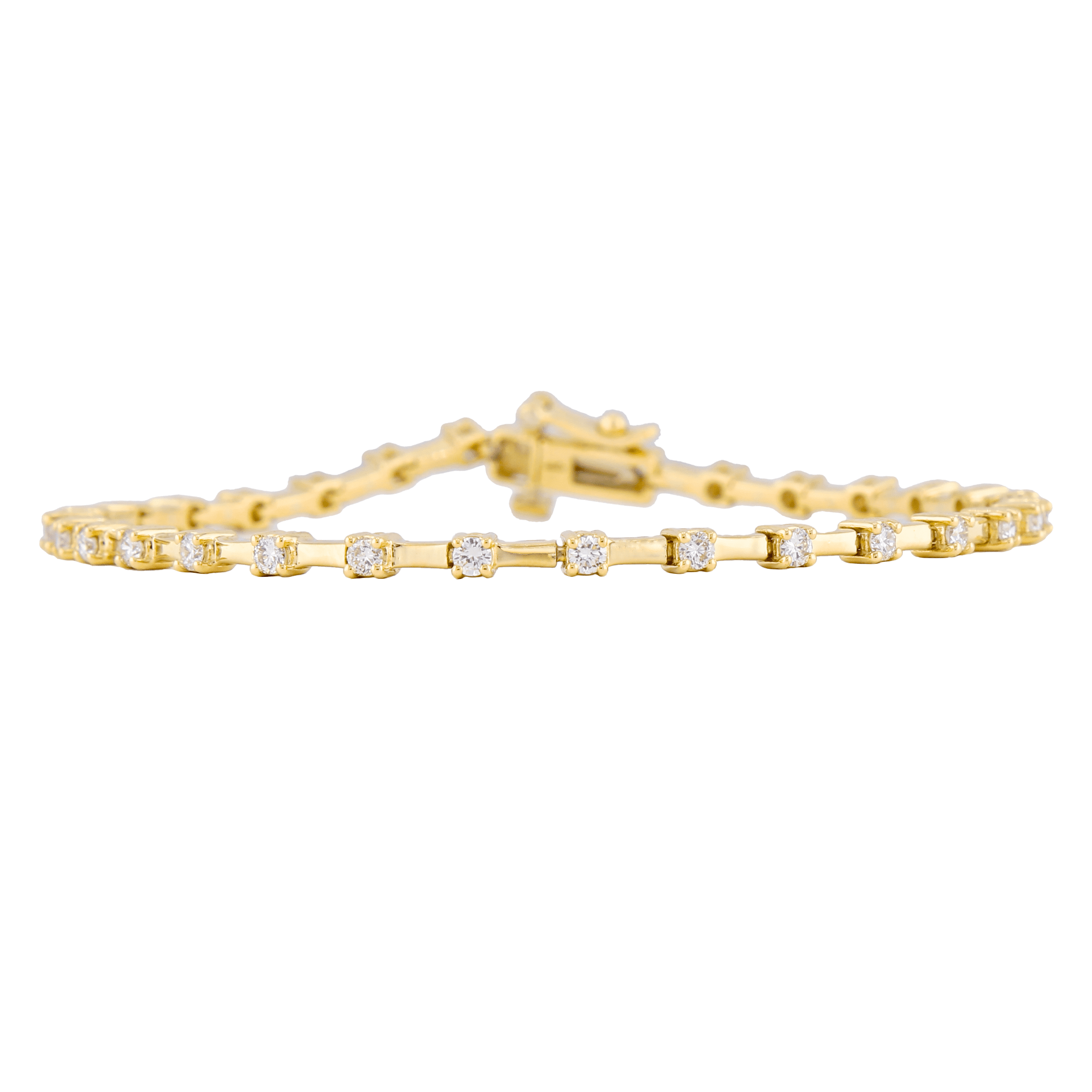 1.29 carat Diamond Interval Tennis Bracelet in Yellow Gold - Image 2