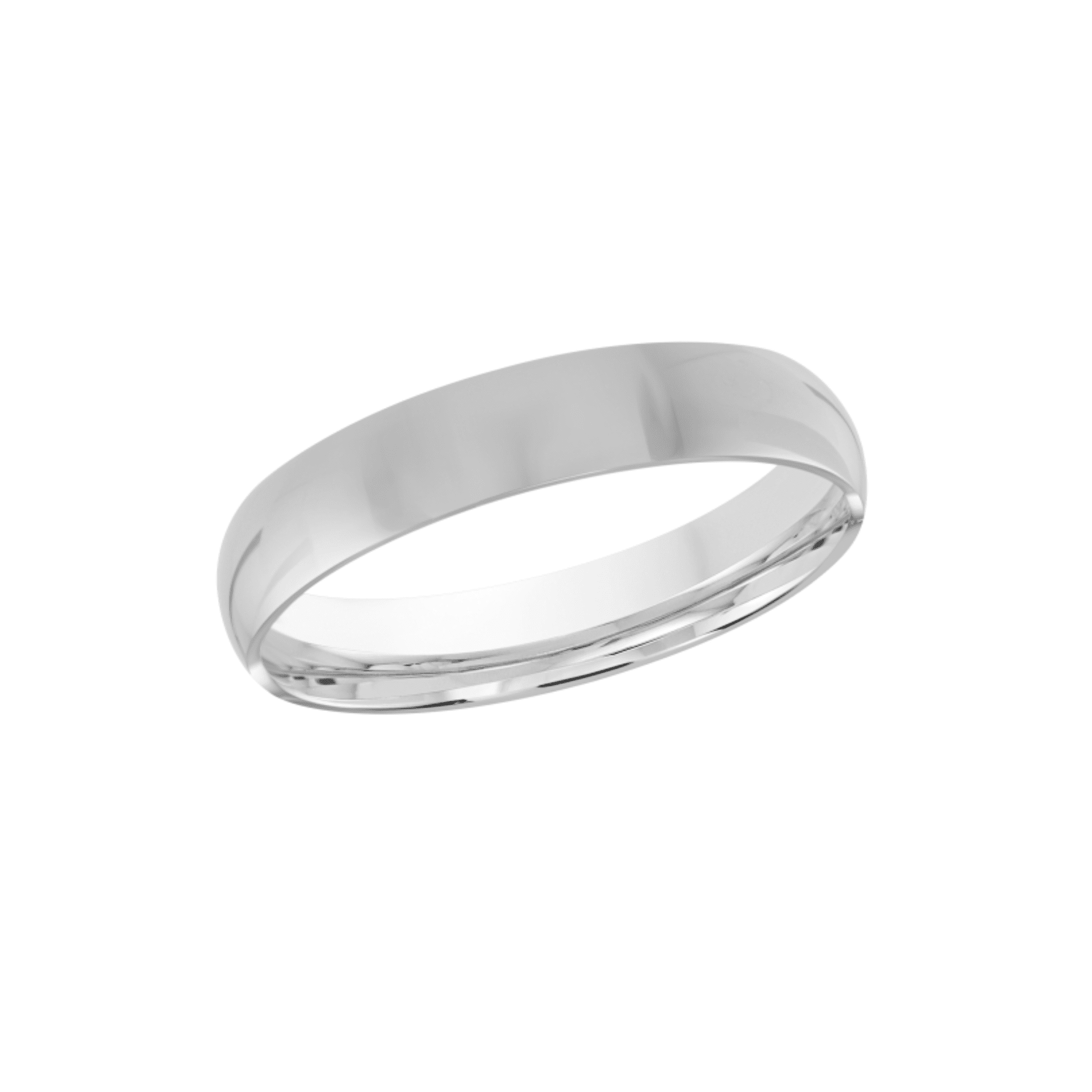 Men's Comfort Fit Wedding Ring in White Gold - 4mm - Image 2