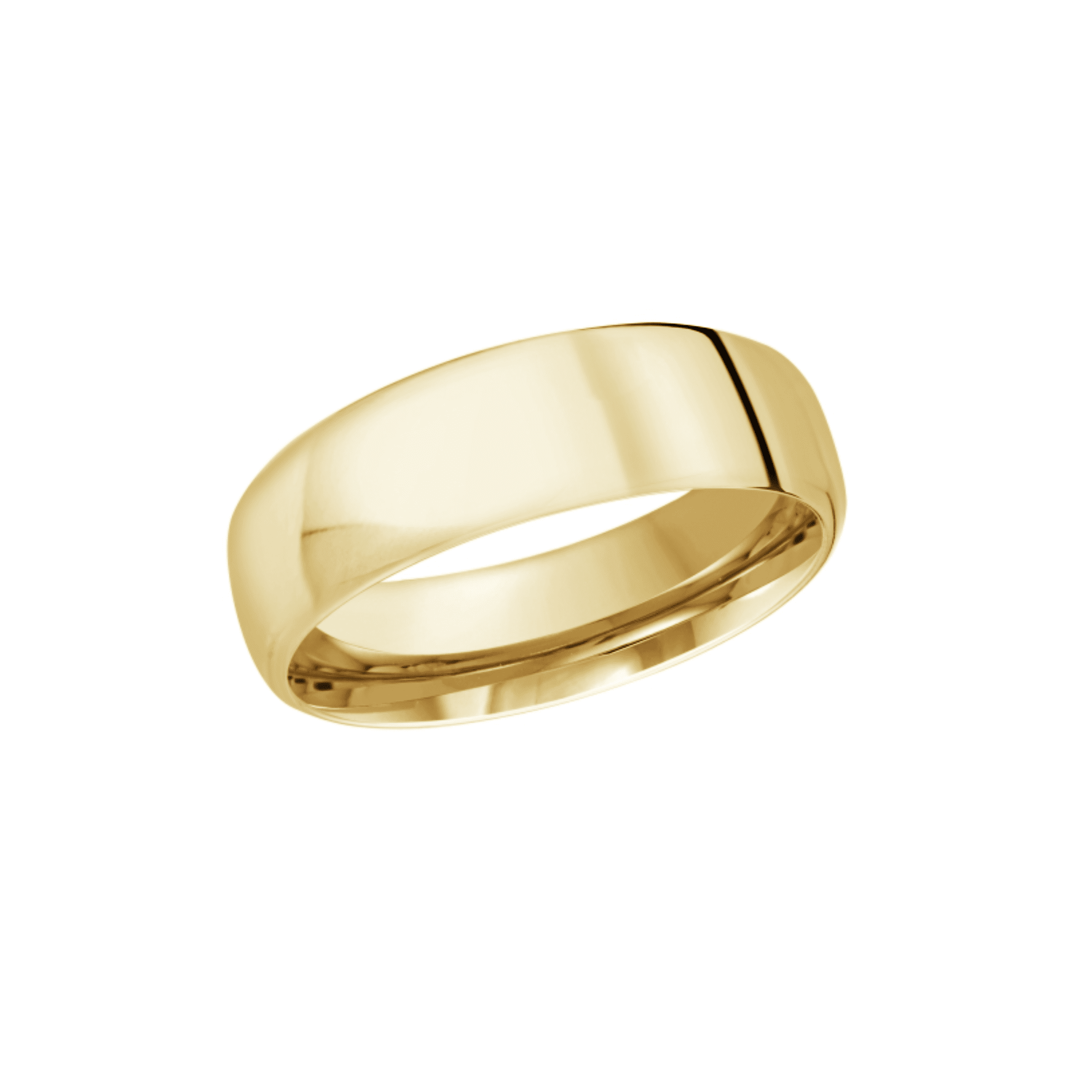 Men's Modern Fit Wedding Ring in Yellow Gold - 6.50mm - Image 2
