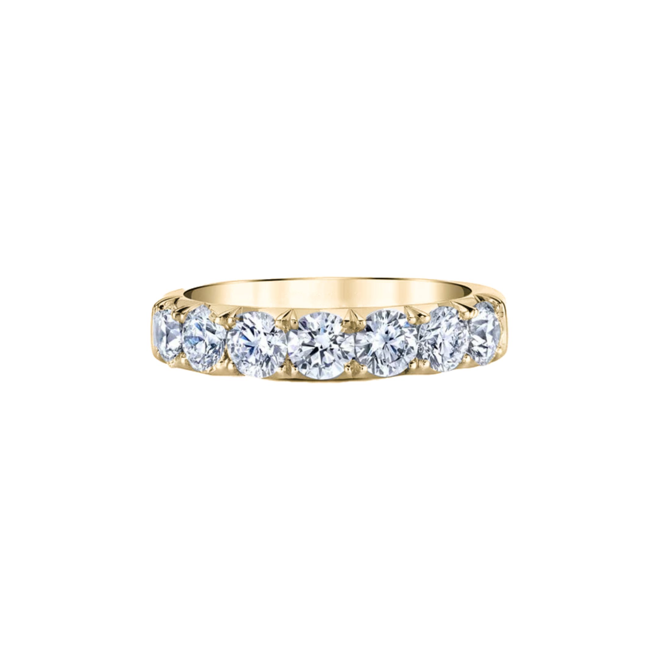 0.87 carat Round Brilliant cut French set Wedding Band in Yellow Gold - Image 2
