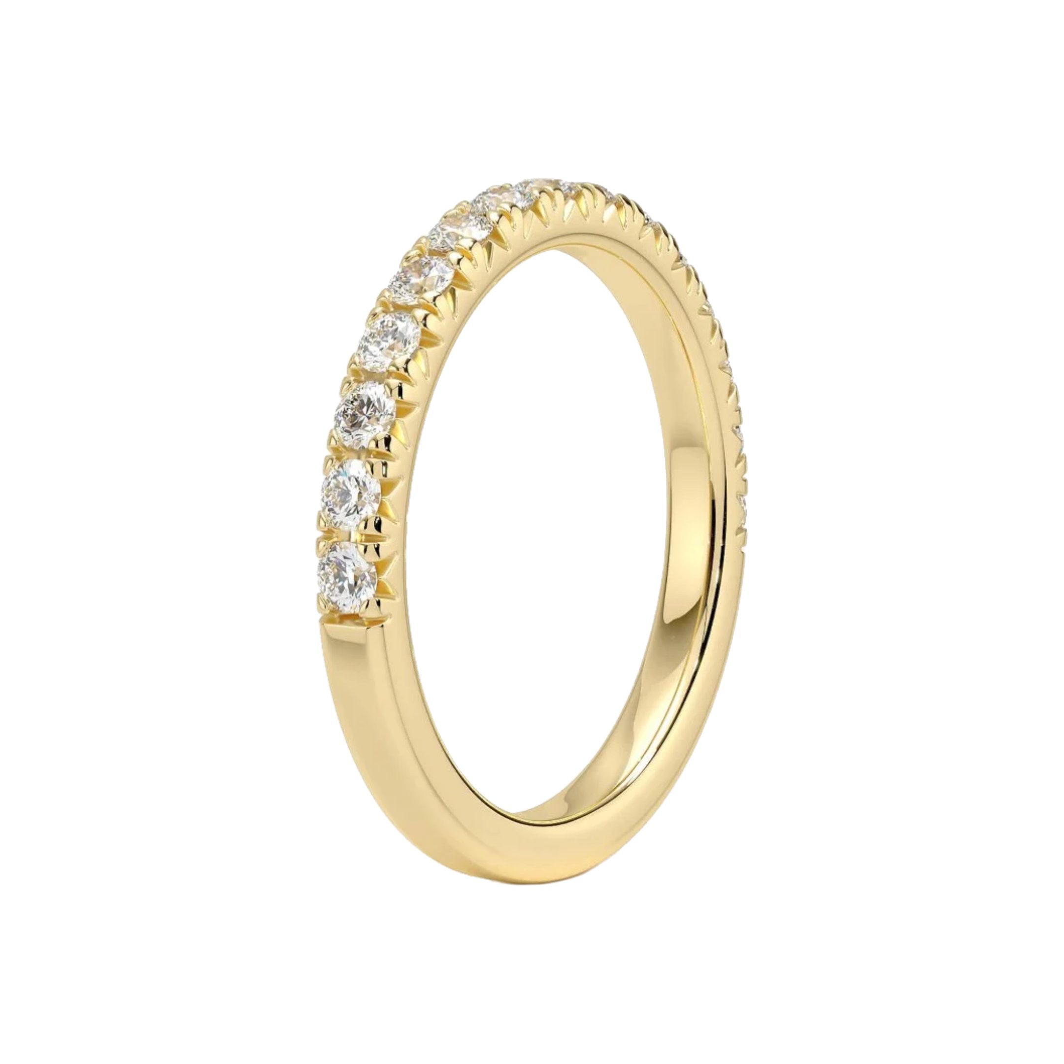 0.29 carat Brilliant cut Diamond French Set Wedding Band in Yellow Gold - Image 3