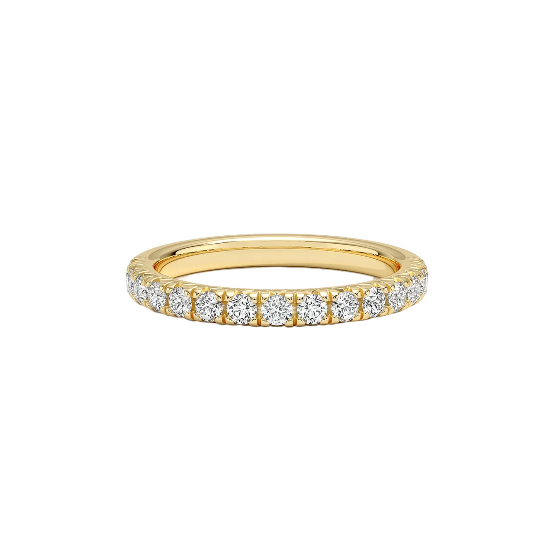 0.29 carat Brilliant cut Diamond French Set Wedding Band in Yellow Gold - Image 2
