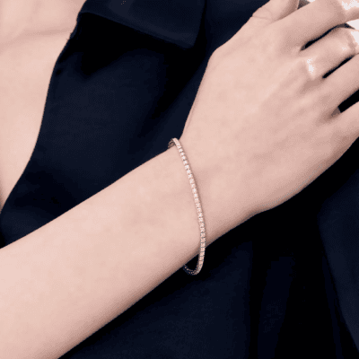 0.84 carat Round Brilliant cut Diamond Tennis Bracelet in White Gold