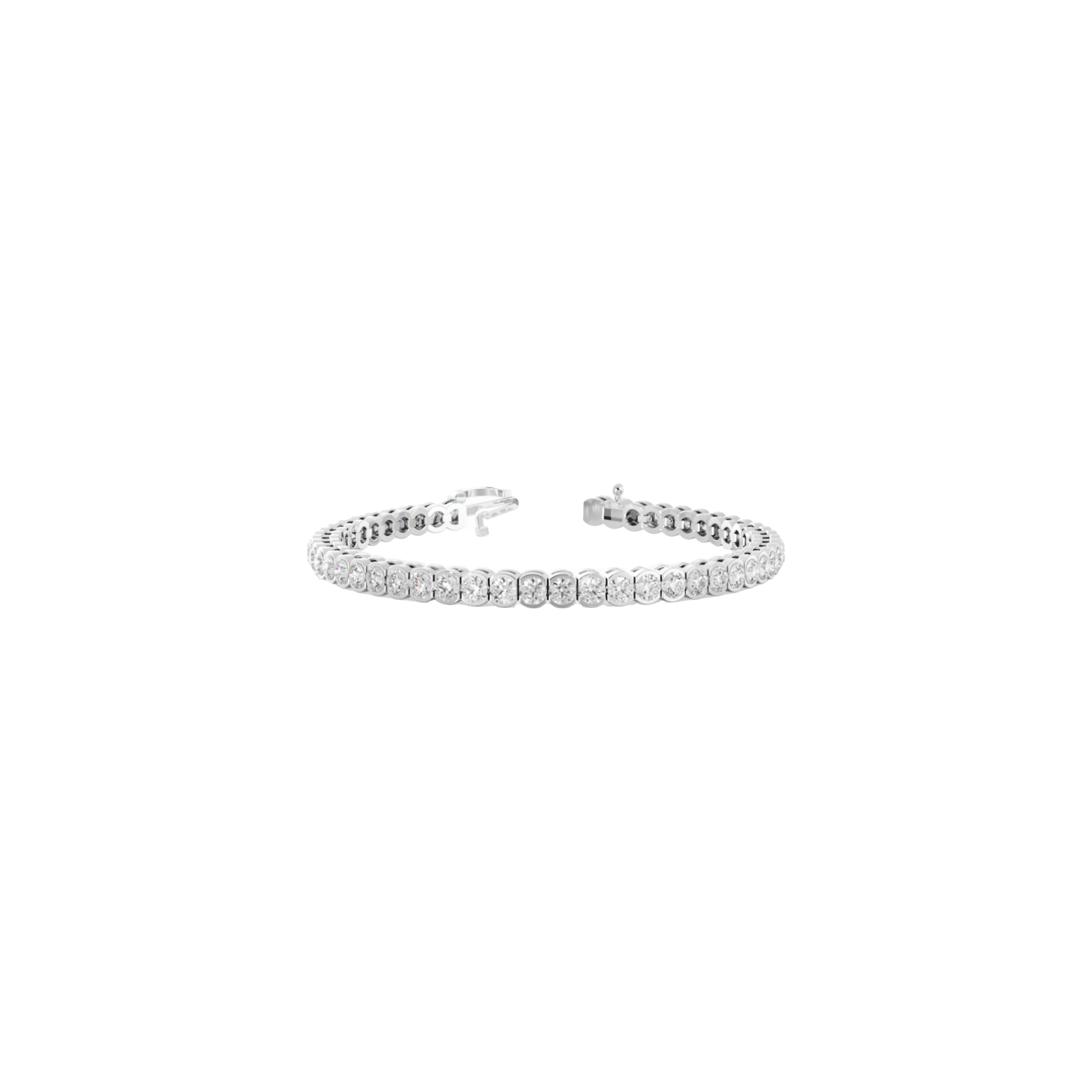 1.58 carat Round Brilliant cut Half Bezel set Diamond Tennis Bracelet in Platinum - Image 2