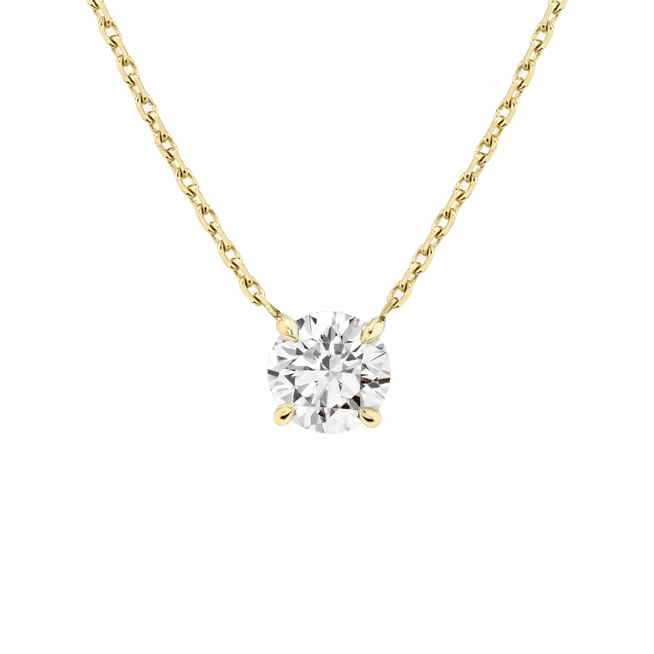 1.08 carat Solitaire Round Brilliant cut Diamond Pendant Necklace in Yellow Gold - Image 2