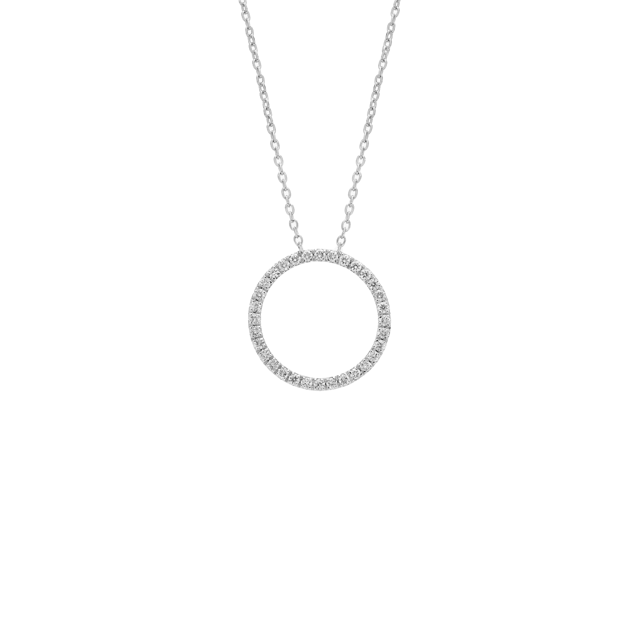 0.42 carats Pavé Diamond Circle Pendant Necklace in White Gold - Image 2