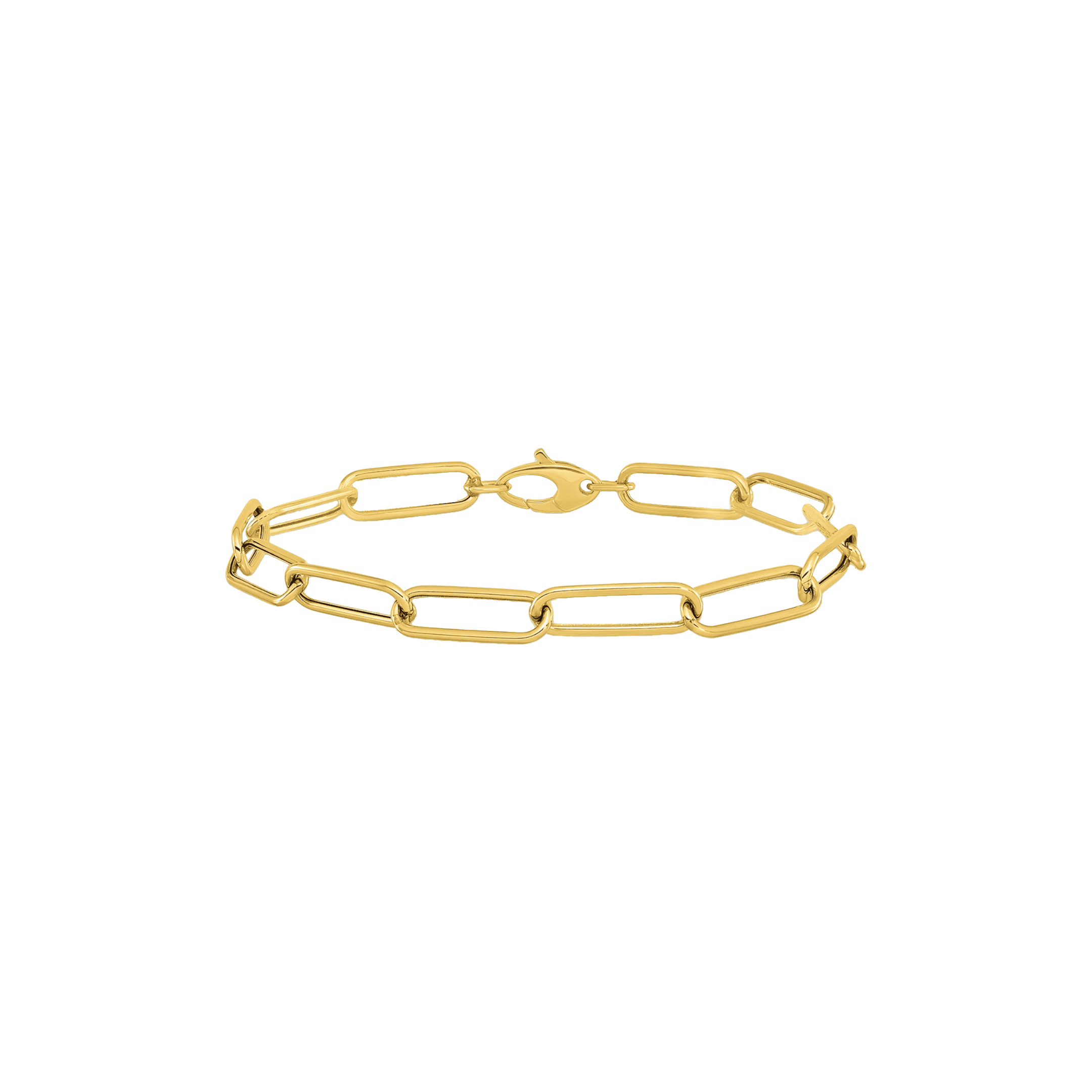 Paperclip Link Bracelet in Yellow Gold - Image 2