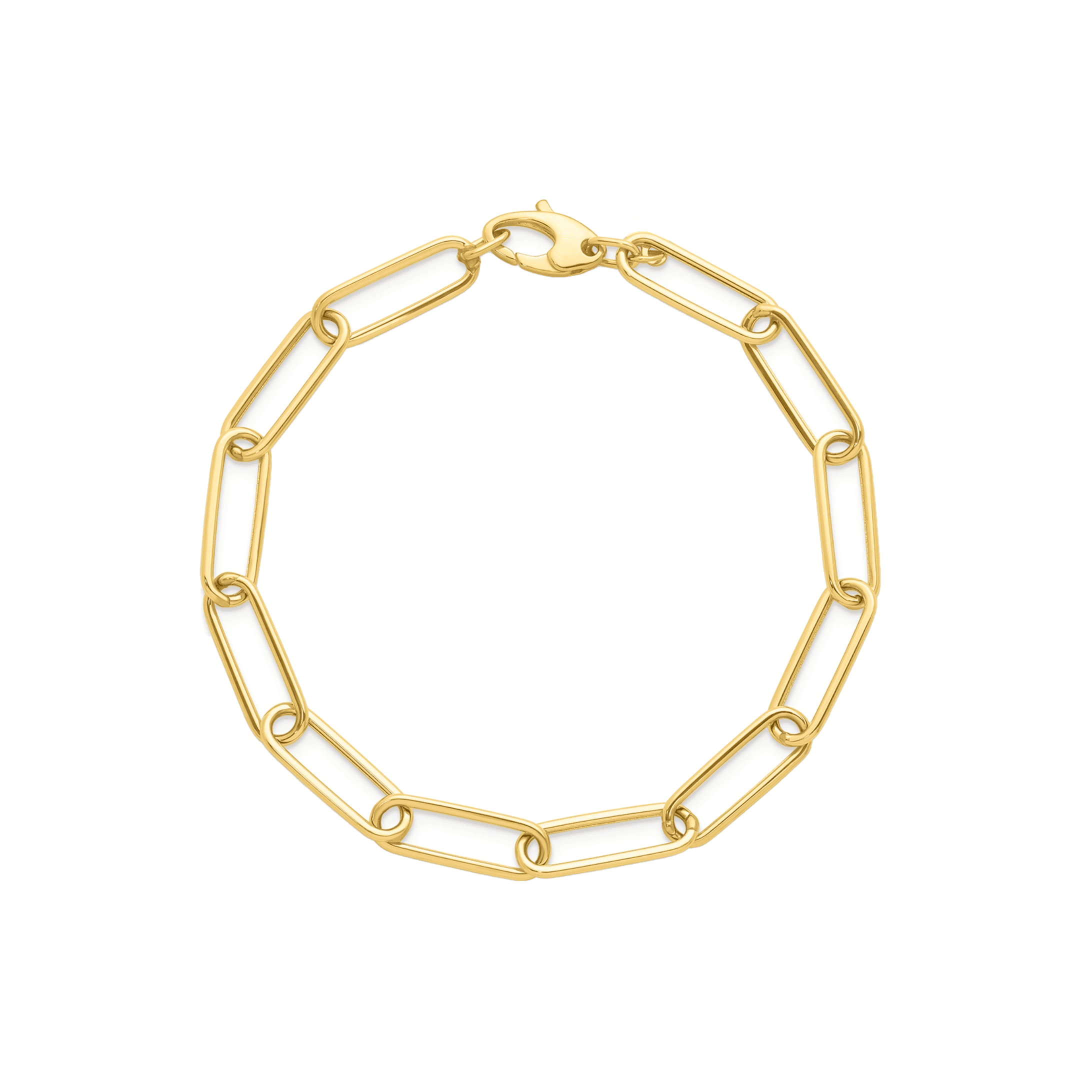 Paperclip Link Bracelet in Yellow Gold - Image 3