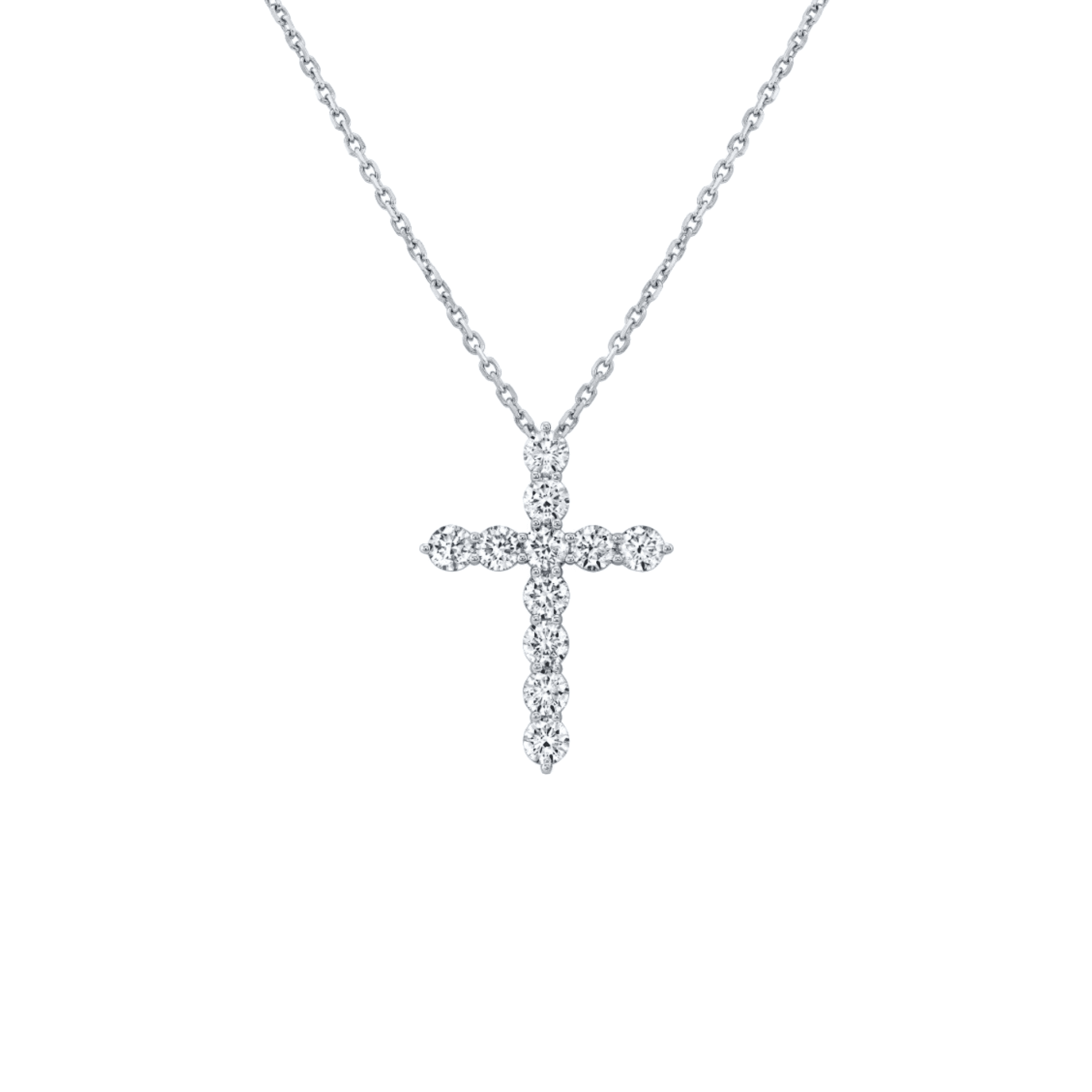 1.70 carats Round Brilliant cut Diamond Cross Pendant in White Gold - Image 2